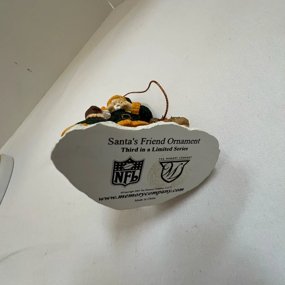 Green Bay Packers Santa Dog Christmas Ornament Limited Edition Box Hologram